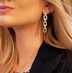 Eddie Borgo Timeless Supra Link Drop Earrings 12K Gold Plated NIP Elegant